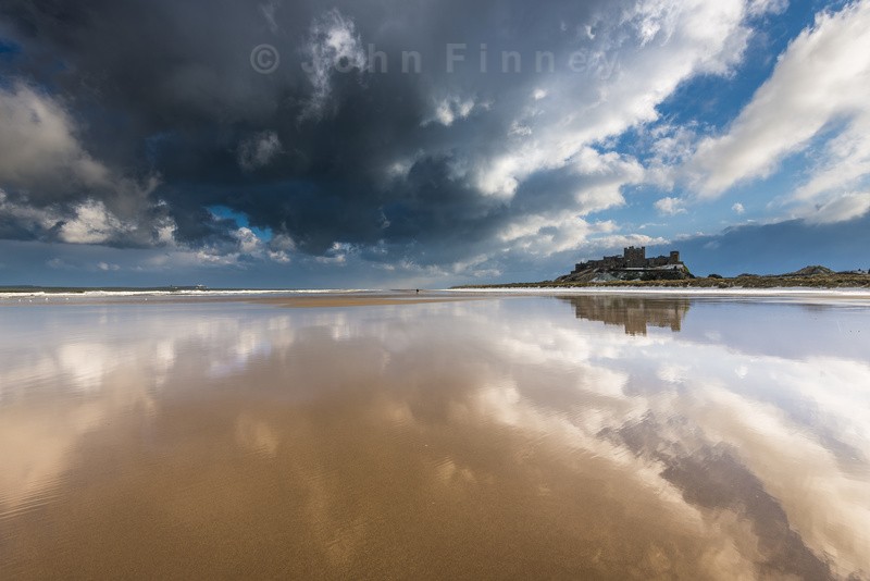 Bamburgh beach, Snow and Surf - Northumberland