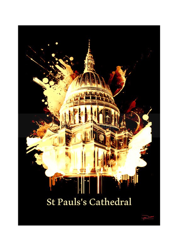 St Paul's Cathedral Historical Structures Ink Paintings by Paul Duddell, Whispers & Strokes - Artist, Painter, and Photographer