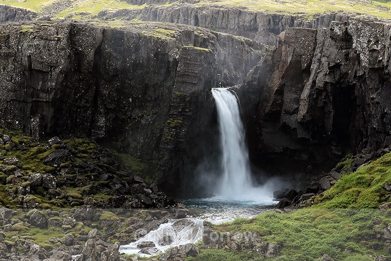 Folaldafoss waterfall, wide shot, Iceland - Iceland