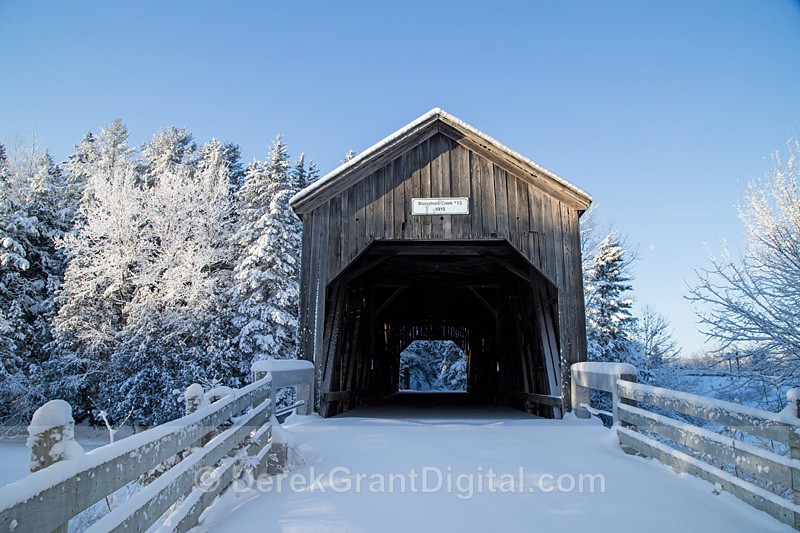 Moosehorn Creek Covered Bridge in Winter New Brunswick Canada - Covered Bridges of New Brunswick