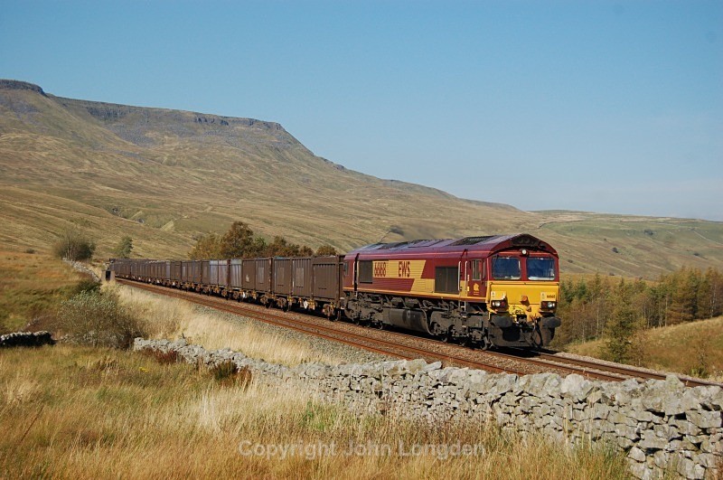 28.9.11 66168 6Z76 Kirkby Thore - Warrington Arpley, Ais Gill MP 260 - Ais Gill - Milepost 260