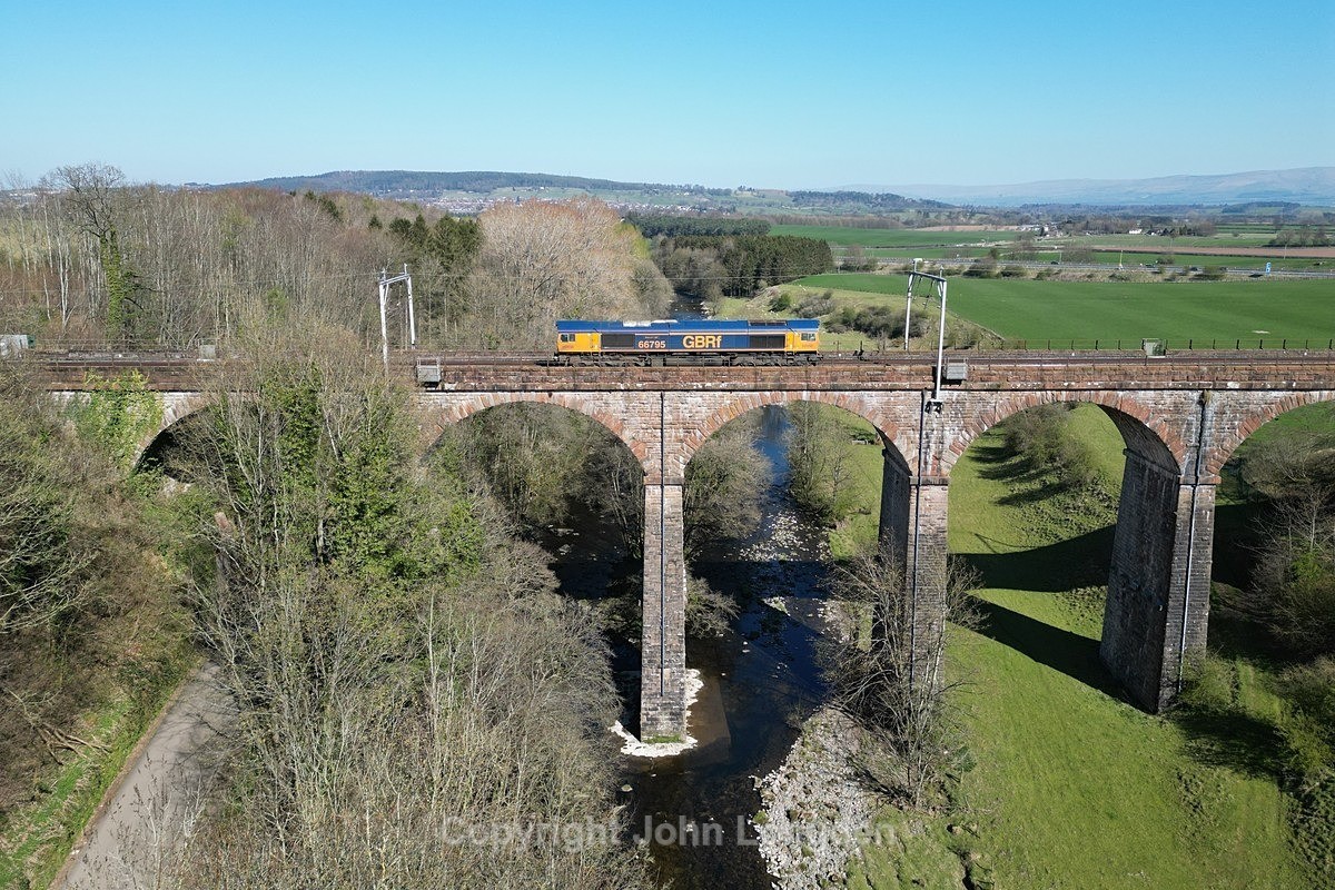 JL - 8.4.25 66795 0Z31 Preston - Carlisle, Lowther Viaduct - Latest shots
