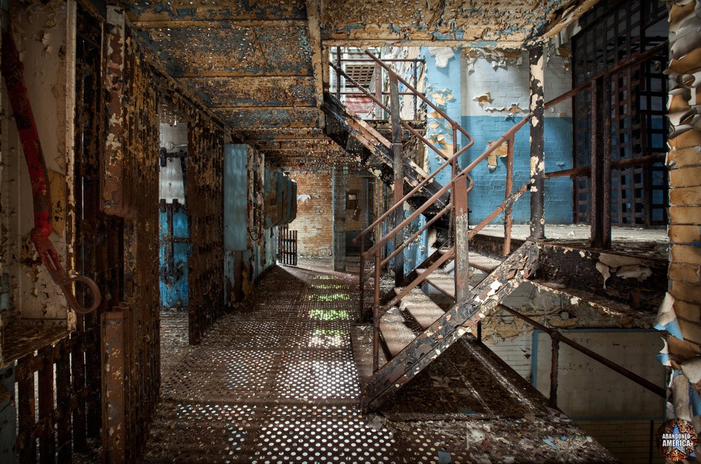 Abandoned prison interior