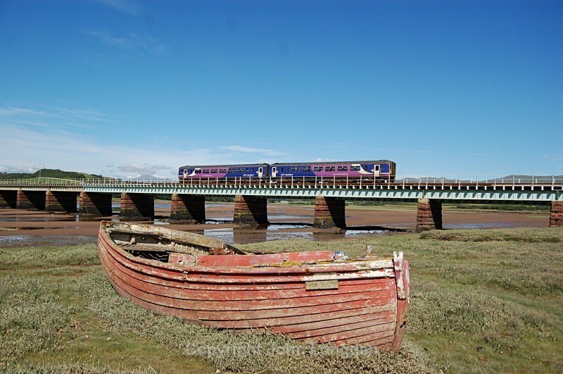 12.7.12 - 156481 14.20 Carlisle - Barrow, Eskmeals viaduct - Cumbrian Coast (north to south)