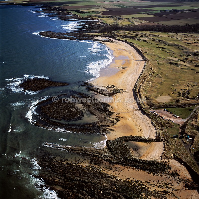 aerial pictures of Scotland east coast coastline at Kingsbarns along the east neuk