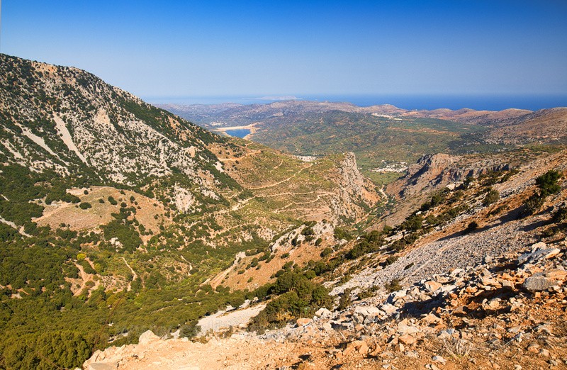 Aposelemis Lake in the distance, Crete, Greece.  ref3230 - Europe