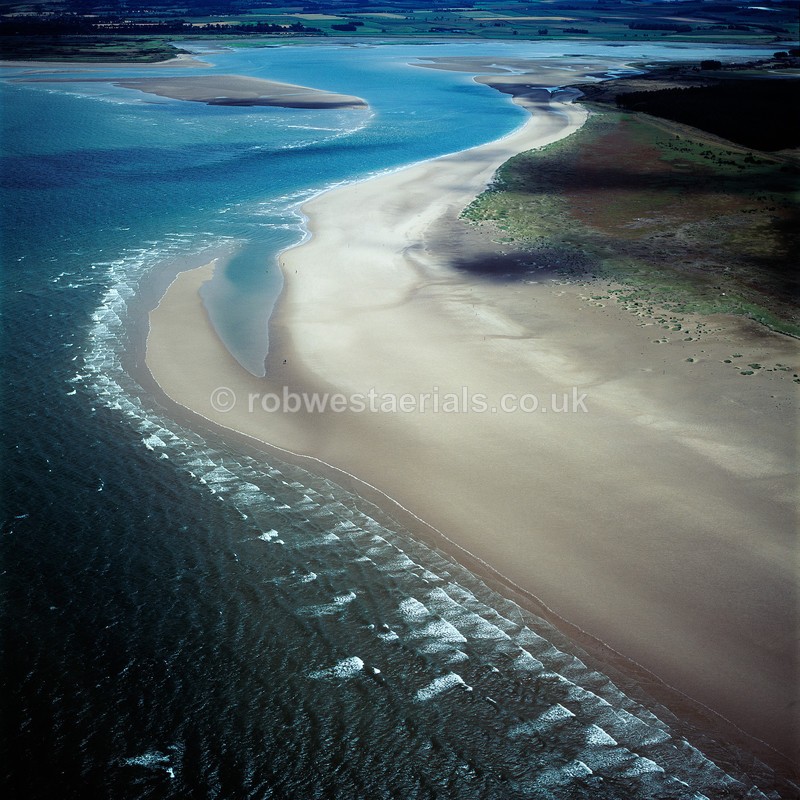 aerial pictures of Scotland east coast coastline at Tentsmuir