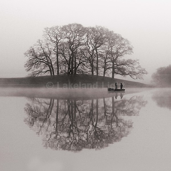 Esthwaite Fishing Mistbw sq - Monochrome