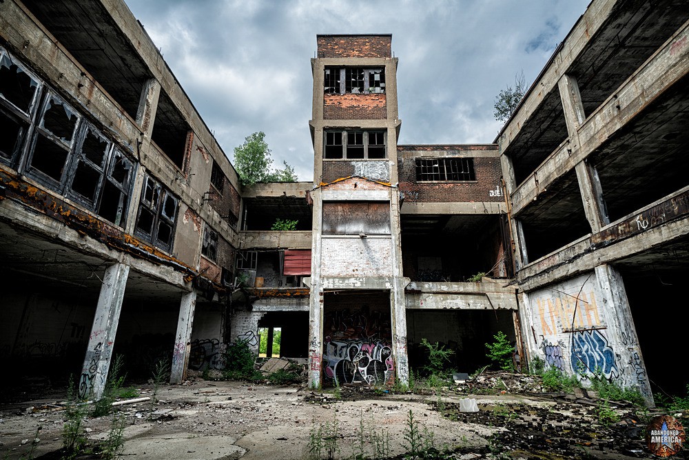 Abandoned Packard Plant Courtyard