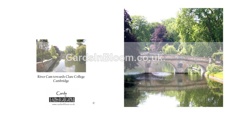 04 River Cam towards Clare College - CAMBRIDGE CARDS