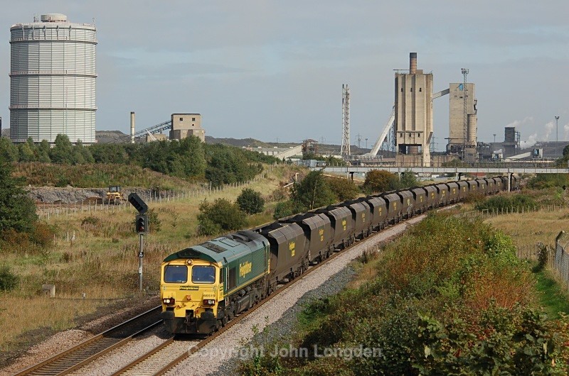 23.9.08 66519 6C55 Redcar - West Burton, South Bank - Teesside (west to east)