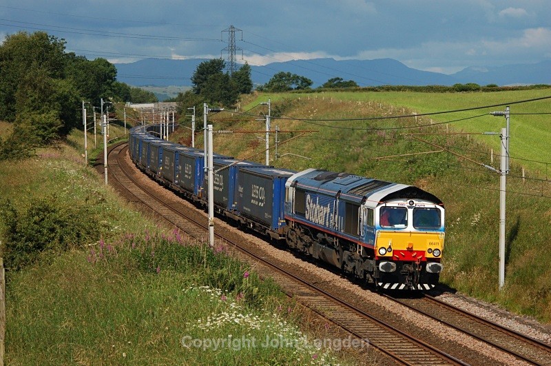 10.7.09 - 66411 4S43 Rugby - Mossend, Docker - West Coast Main Line (north to south)