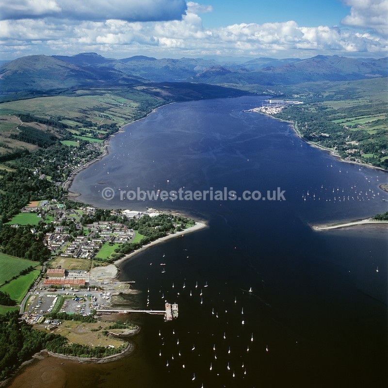 aerial pictures of Scotland west coast sea lochs at Gare Loch