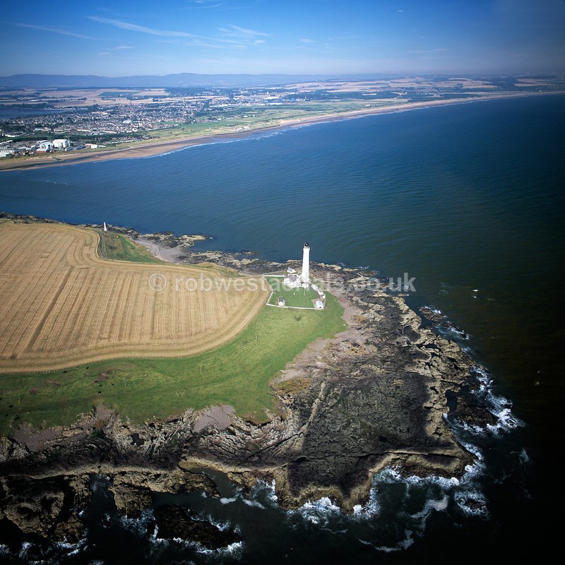 aerial pictures of Scotland east coast coastline lighthouse