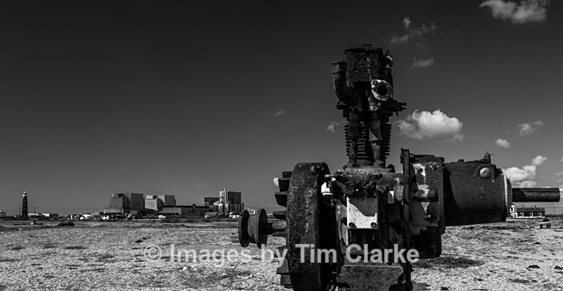   Old Engine Dungeness black and white 4525 - Landscapes