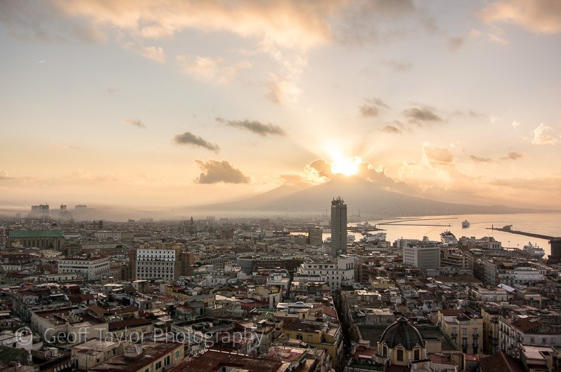 Sunrise over Vesuvious and Naples Bay - Naples, Padula & Northern Calabria
