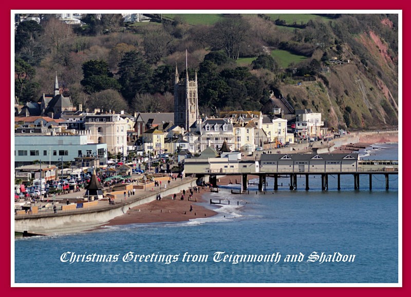 TS36 - Xmas Card Teignmouth viewed from the pier - XMAS CARDS Teignmouth and Shaldon