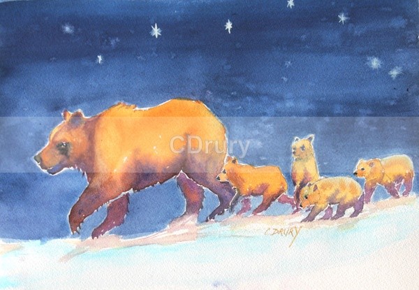 NEW! WCW02223 Mama has a Following - Watercolor Wildlife