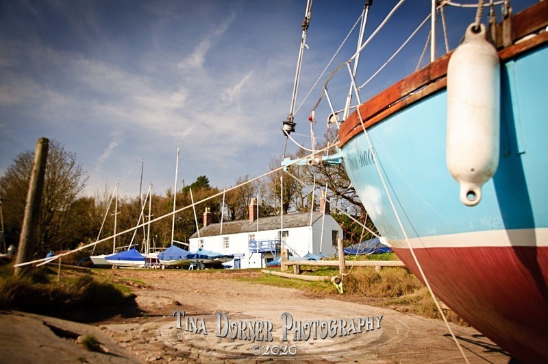 Yacht at Lydney Harbour by Tina Dorner Photography, Forest of Dean and Wye Valley, Gloucestershire