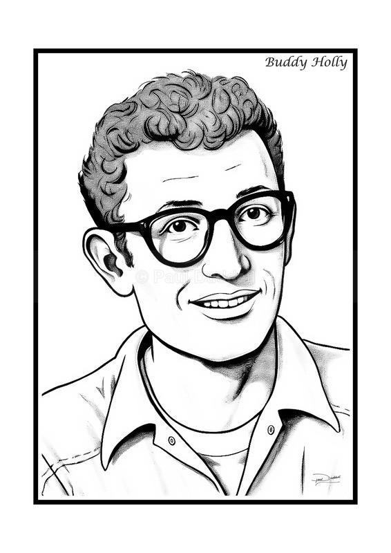 Buddy Holly Film Movie Poster Fine Art Print by Paul Duddell-Whispers & Strokes