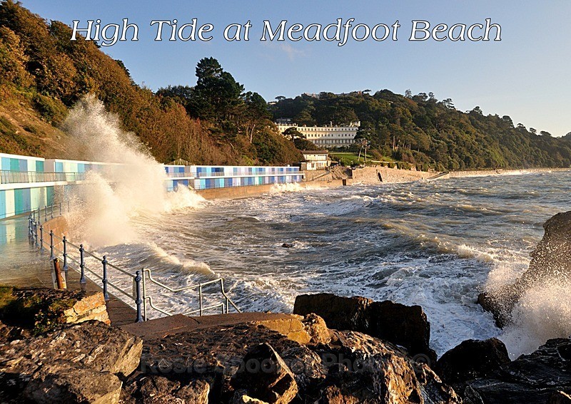 RSP060 - Waves by the Chalets Meadfoot - Meadfoot Beach Postcards