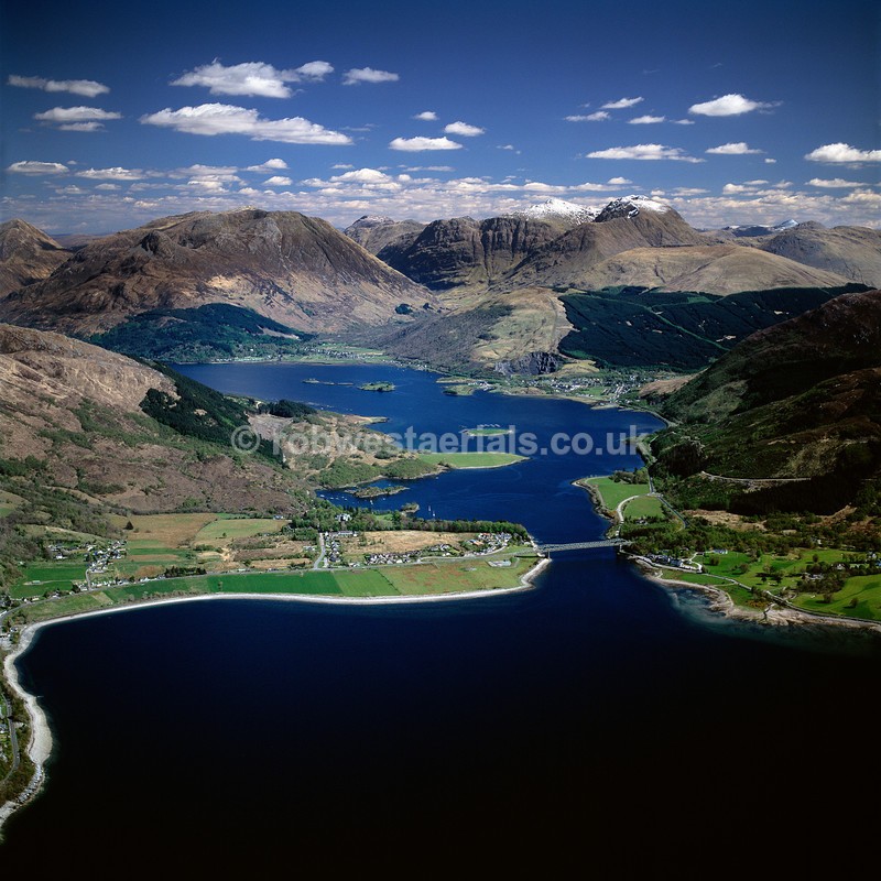 aerial pictures of Scotland west coast sea lochs of Loch Leven