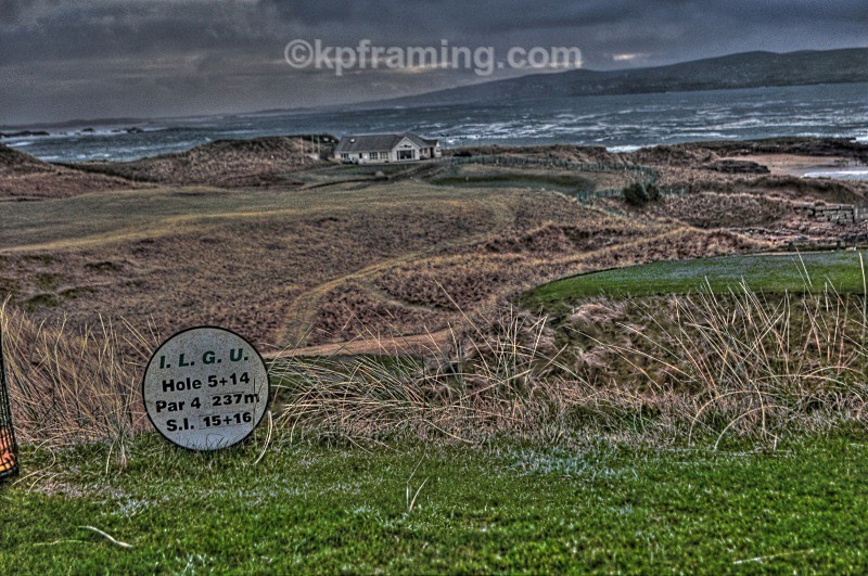 A view of cruit island golf course club house with aran mor in the bac - pictures of cruit island golf course caves beaches and owey&Arranmore Island)