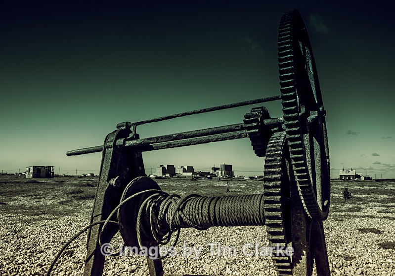   Old Winch  Dungeness Black and White 44292 - Landscapes