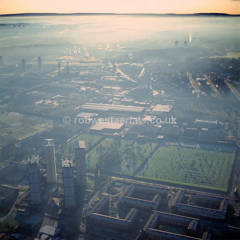 aerial pictures of Scottish towns inner cities housing of Scotland