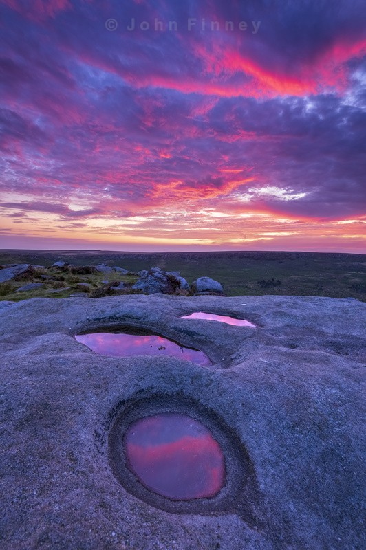Higgor Tor Purple Sunrise Reflections - Peak District & surrounding area