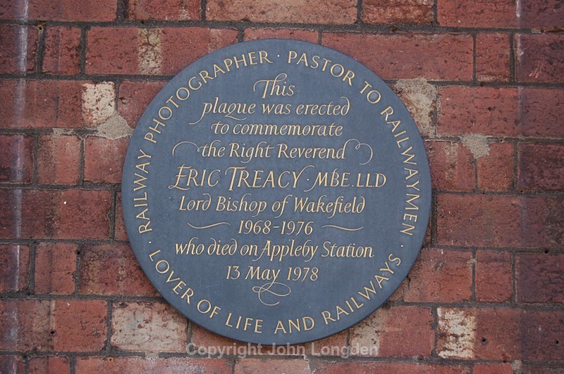 The commemorative Eric Treacy plaque at Appleby station - Appleby
