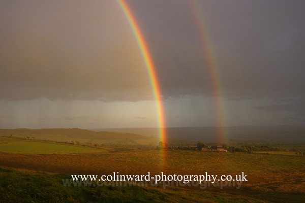 Double Rainbow Near Hadrians Wall. Ref 2714 - Northumberland