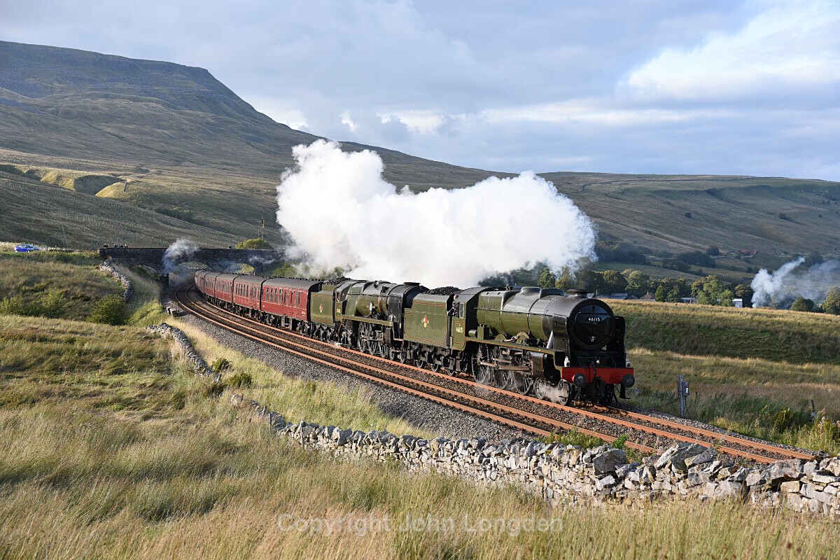 JL - 8.9.19 LMS 46115 SR 35018 'Waverley' Carlisle - York, Ais Gill - Ais Gill (road bridge southbound)