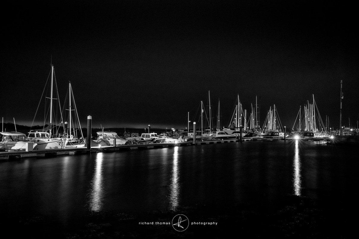 Lymington harbour at night