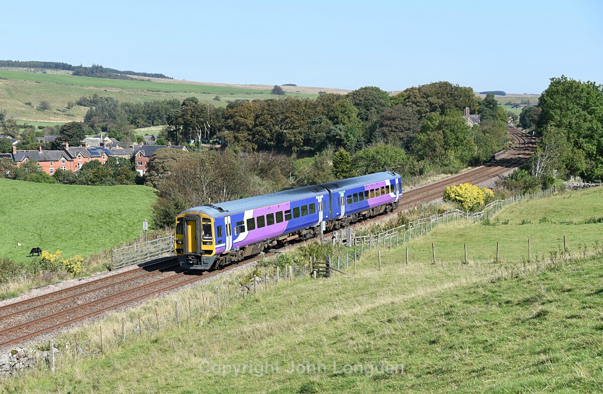 JL - 21.9.19 158843 12:39 Newcastle - Carlisle, Gilsland - Tyne Valley (west to east)
