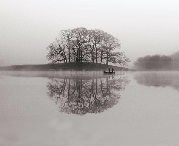 Esthwaite Fishing Mistbw - Monochrome