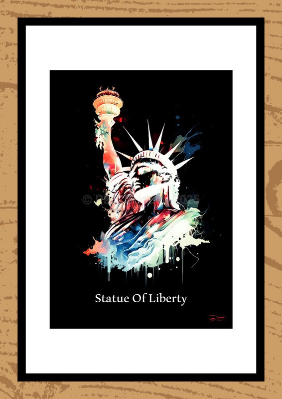 Statue of Liberty Ink Paintings by Artist Paul Duddell