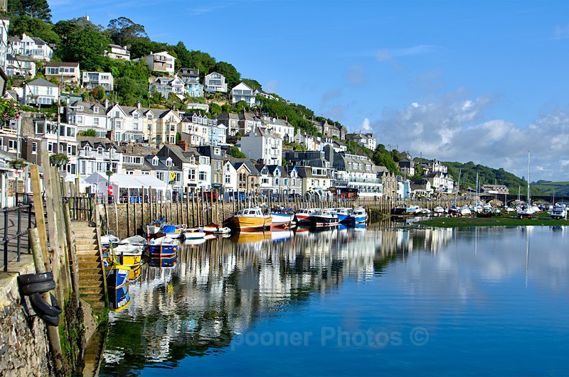 LO116 - West Looe reflections - Greeting Cards - Looe