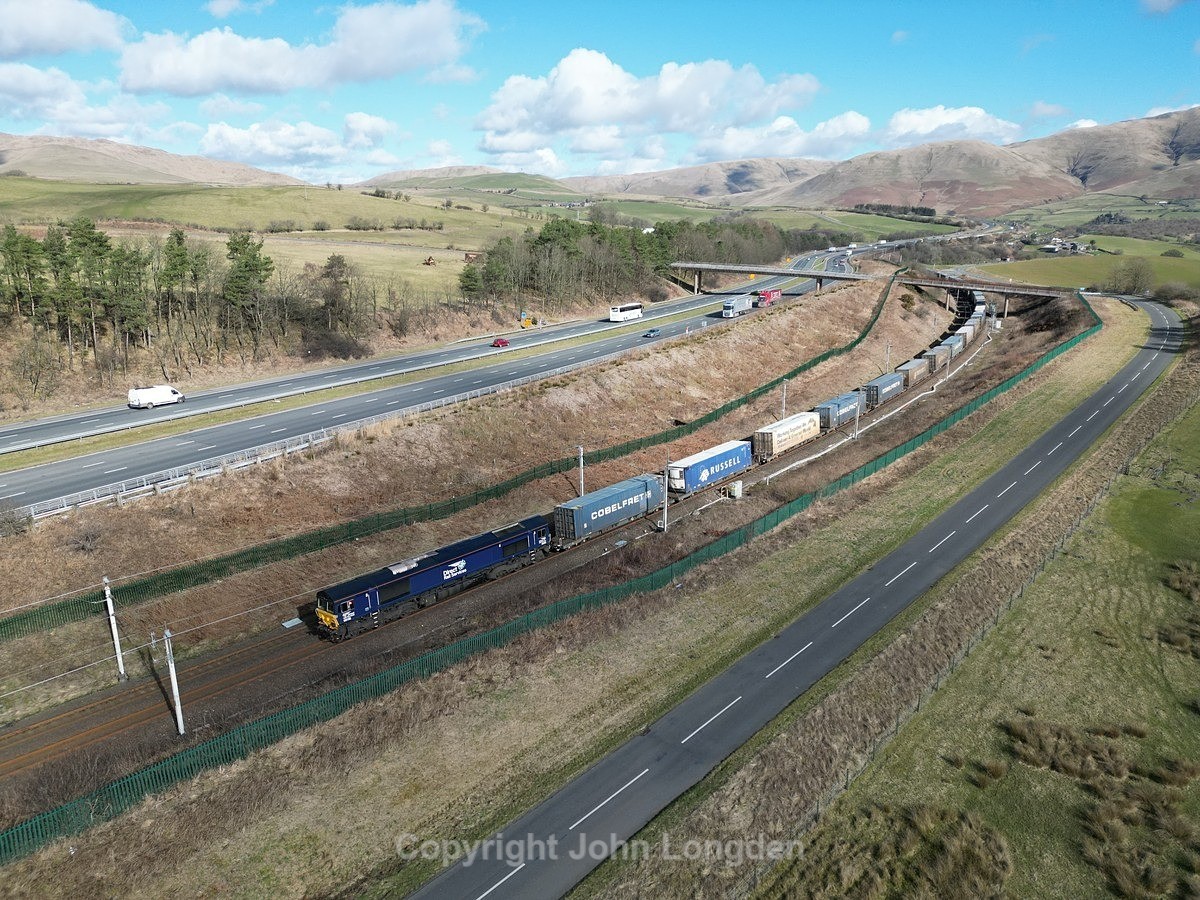 JL - 7.3.23 66122 4M27 Mossend - Daventry, Beckfoot - West Coast Main Line (north to south)