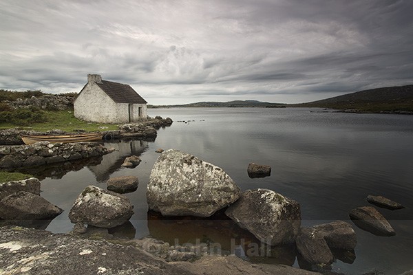 Fishermans Hut And Lake At Screeb, Connemara, Ireland.