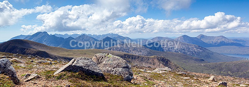 The Cuillin hills from Beinn na Caillich, Isle of Skye - Panoramic format