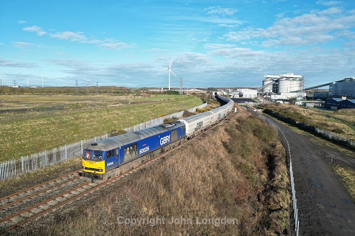 JL - 16.3.24 60026 6N85 Lynemouth - Tyne Dock, Lynemouth - Blyth & Tyne (north to south)
