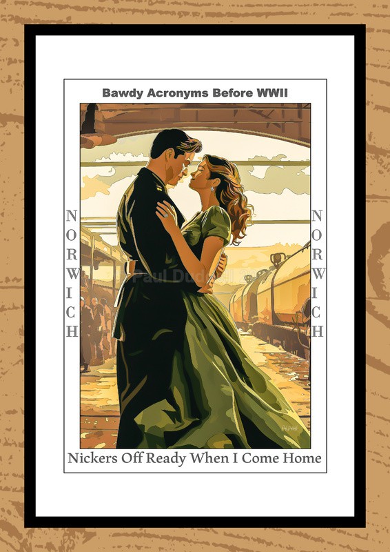 Bawdy Acronyms before WWII Watercolour Paintings by Artist Paul Duddell