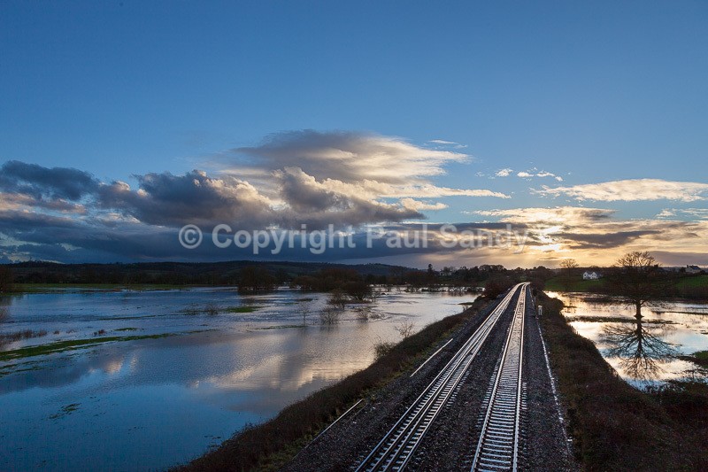 Lines through the floods. Culm valley, Devon - Featured Images