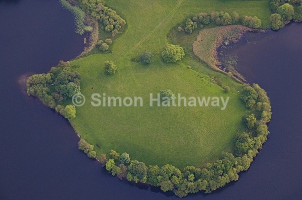 Esthwaite Water peninsula - English Lake District from Hot Air Balloon