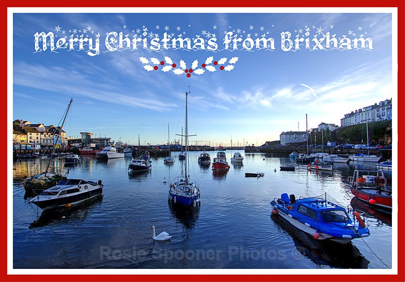 Sold out XM012 - Early winter morning at Brixham Harbour - XMAS CARDS  Brixham