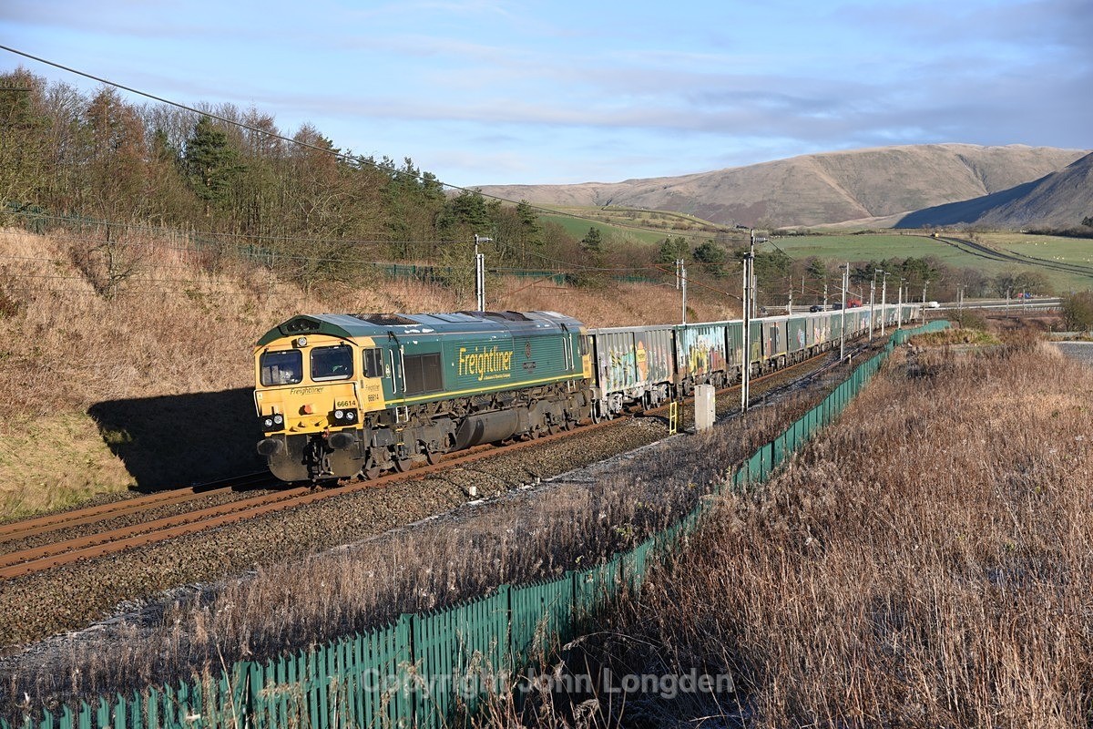 JL - 8.12.22 66614 6H51 Hardendale - Tunstead, Beckfoot - West Coast Main Line (north to south)