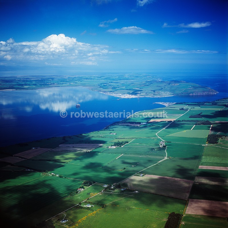 aerial pictures of Scotland east coast coastline at the Cromarty Firth
