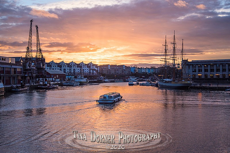 Bristol Docks Sunset by Tina Dorner Photography