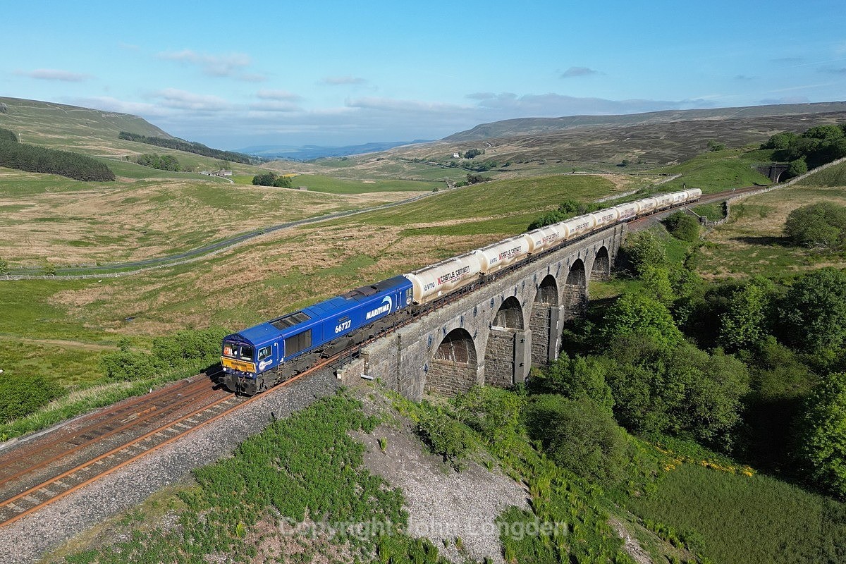 JL - 31.5.23 66727 6C00 Clitheroe - Carlisle NY, Lunds - Lunds - Northbound